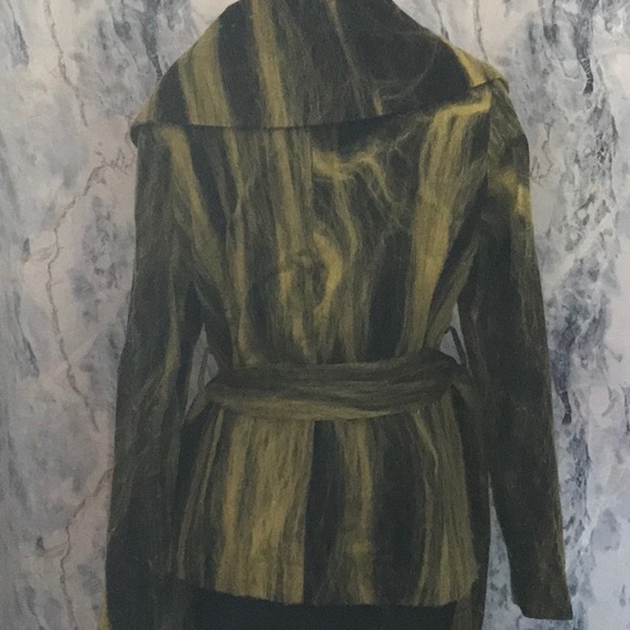 Linea Domani jacket blaszer fuzzy Wool blend lined front buttons Large - Picture 6 of 11